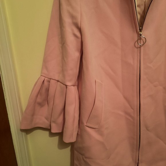 NWT Zara Pink Ruffled Zip Jacket Blazer Coat - Picture 6 of 11